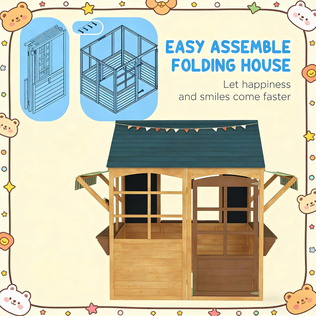 Kids Cottage,Wooden Outdoor Playhouse