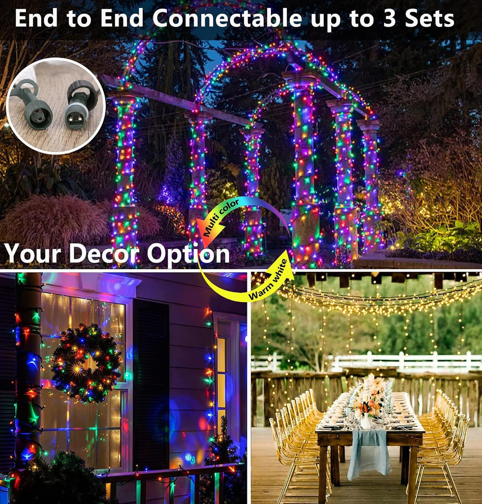 Color Changing Christmas Lights, 100FT 300LED Plugin Connectable