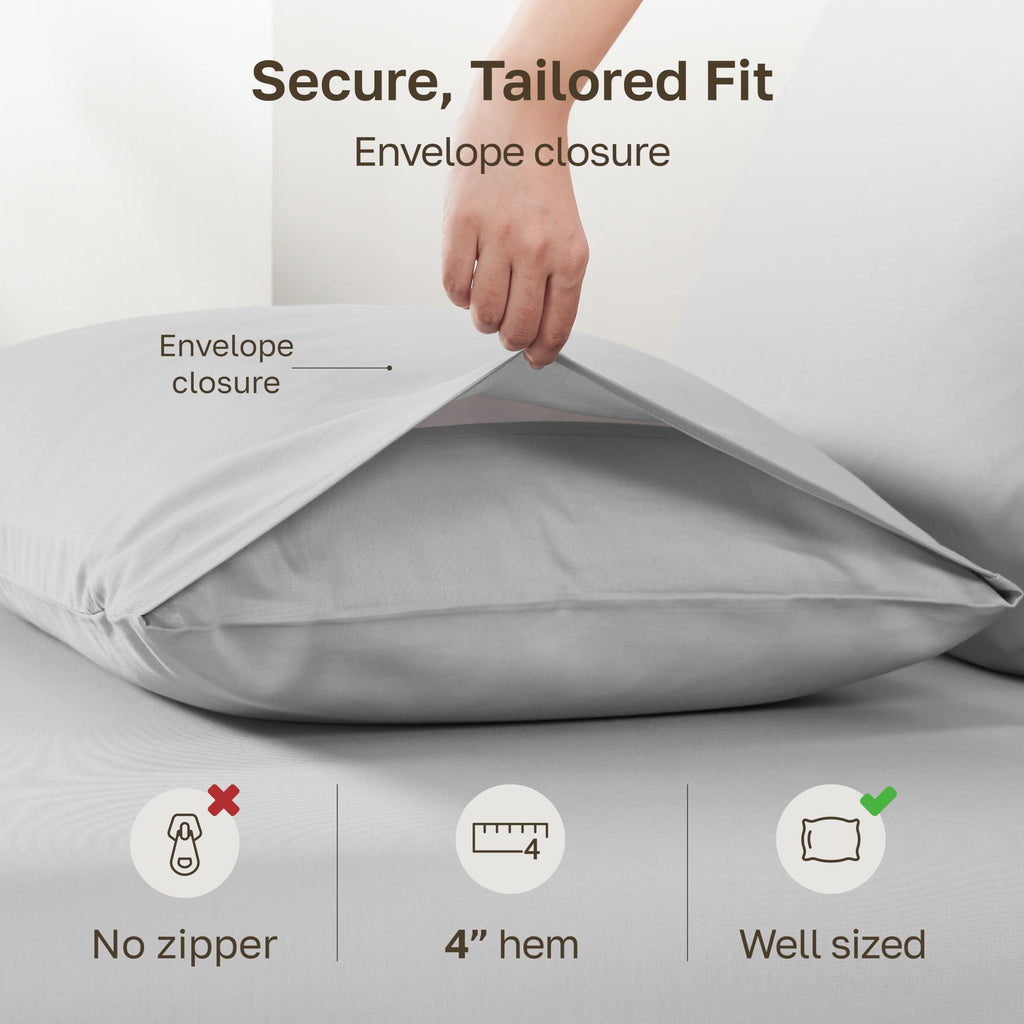 100% Egyptian Cotton 2-Pack Pillowcases Standard Size