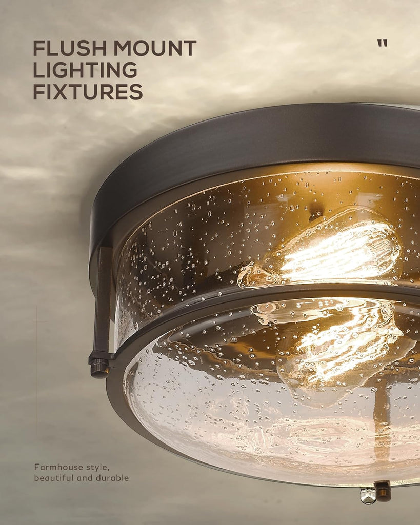 Flush Mount Light Fixture, 12" Ceiling Light Fixtures, Farmhouse Porch Ceiling Lighting Outdoor