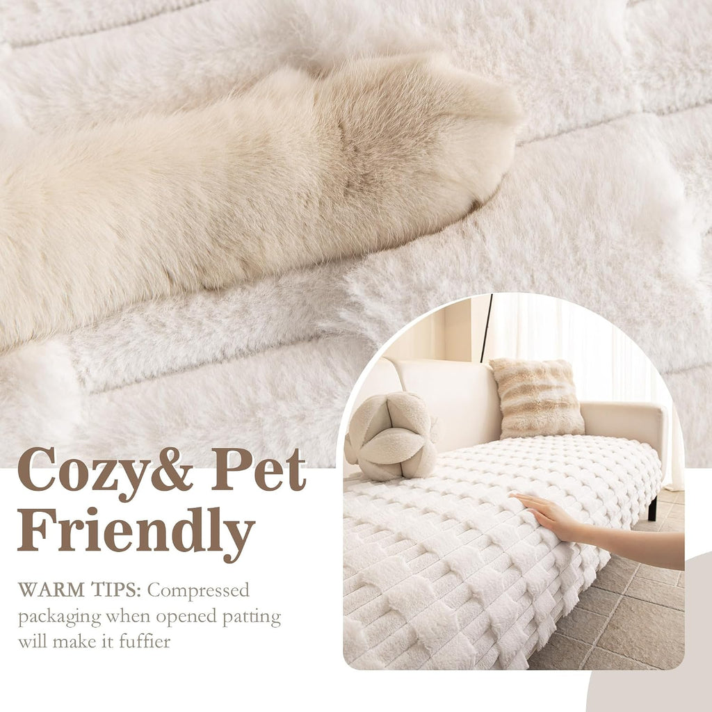 100% Waterproof Couch Cover for Dogs, Plush Pet Couch Covers for Sofa Washable, Couch Covers for 2 Cushion Sofa Pet