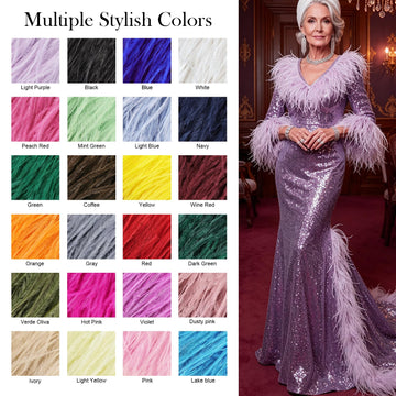 Lotus Pink Ostrich Feathers Trim Sewing Fringe 2Yard 4-6inch for DIY Dress Sewing Craft Clothing Latin Wedding Dress