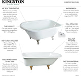 VCT3D543019NT5 54-Inch Cast Iron Roll Top Claw Foot Tub with 3-3/8-Inch Tub Wall Drillings and Oil Rubbed Bronze Feet