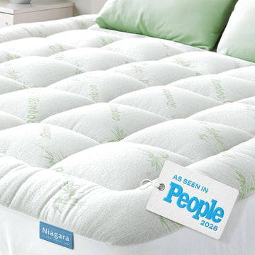 Ultra Soft & Cooling Mattress Topper - King Size | Rayon Derived from Bamboo, Pillow Top Mattress Pad, 20" Deep