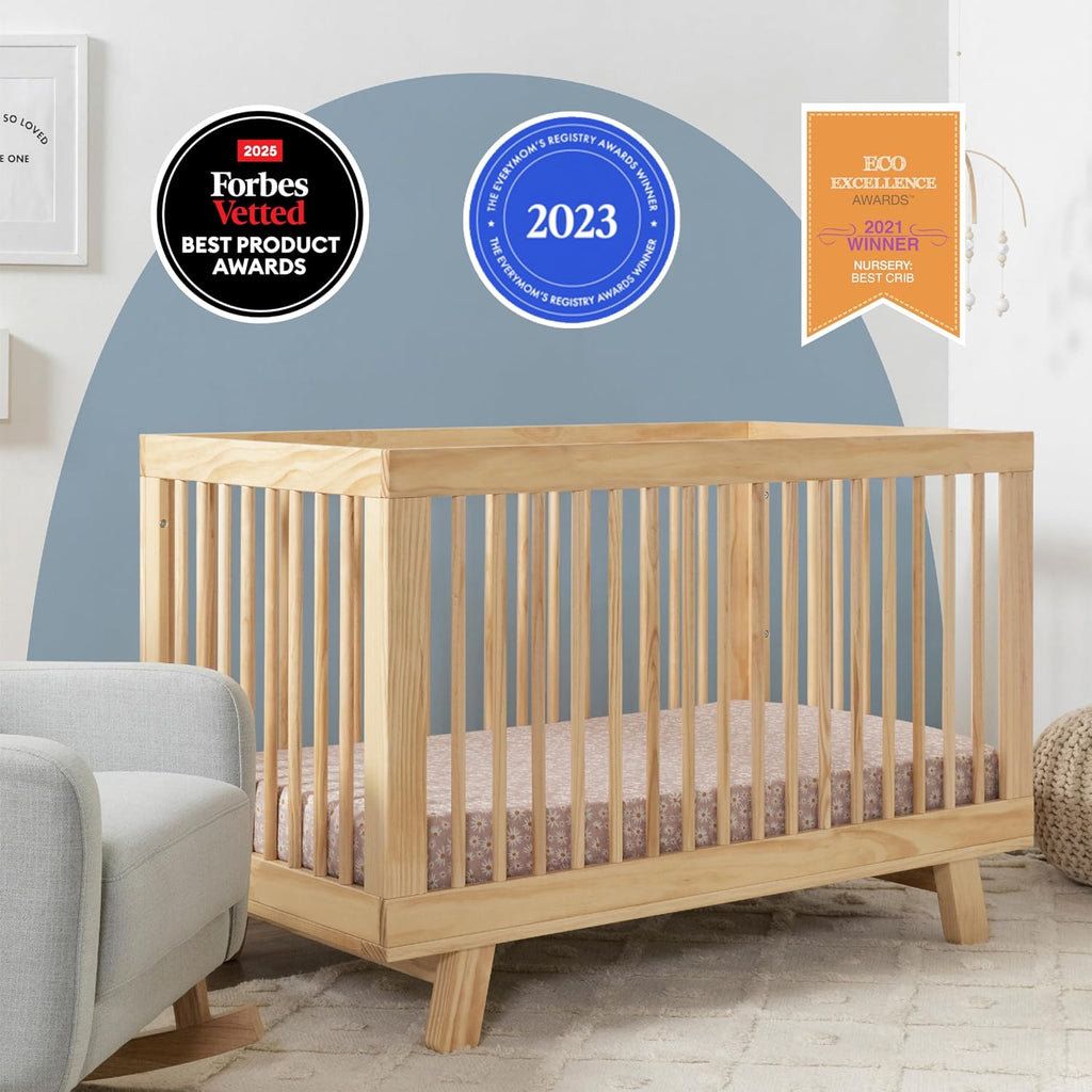 Hudson 3-in-1 Convertible Baby Crib, Natural | Baby Crib Converts to Toddler Bed & Daybed - GREENGUARD Gold