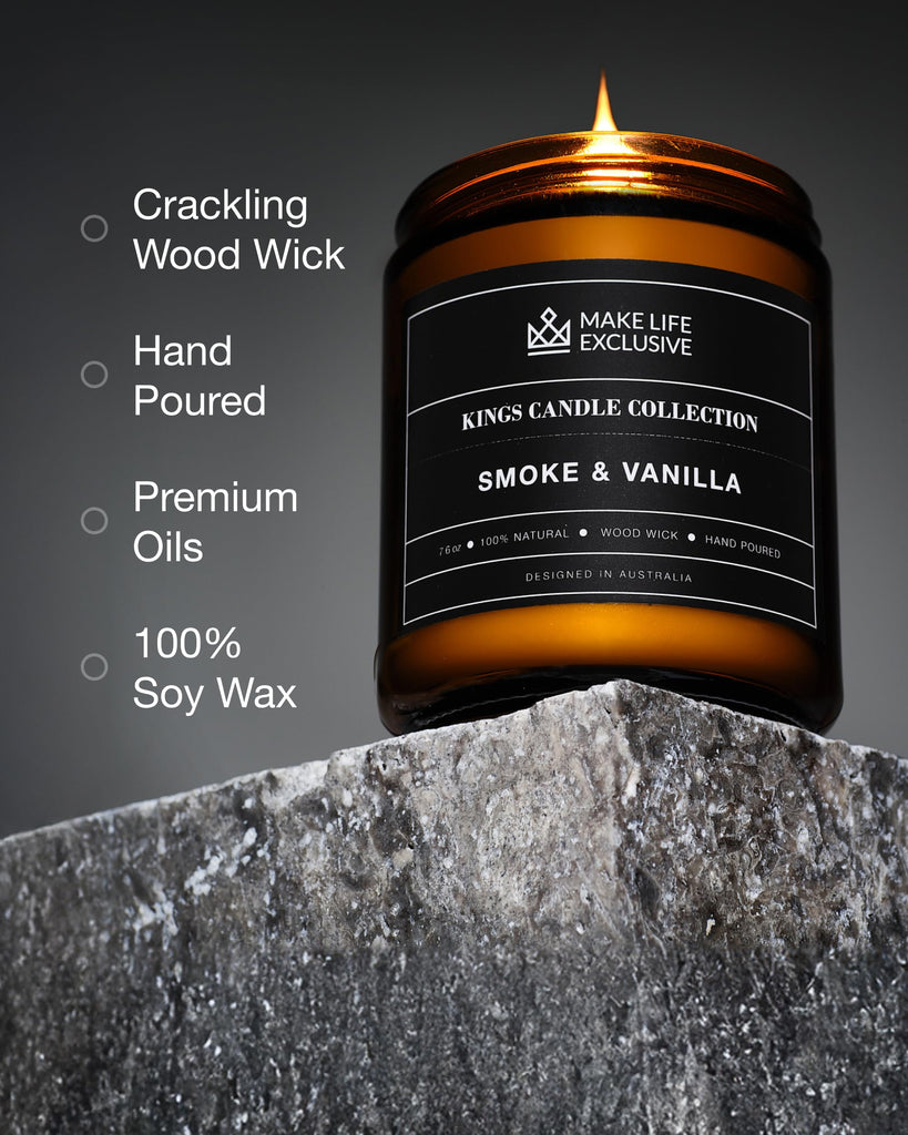 Scented Candles for Men - Smoke & Vanilla Scent