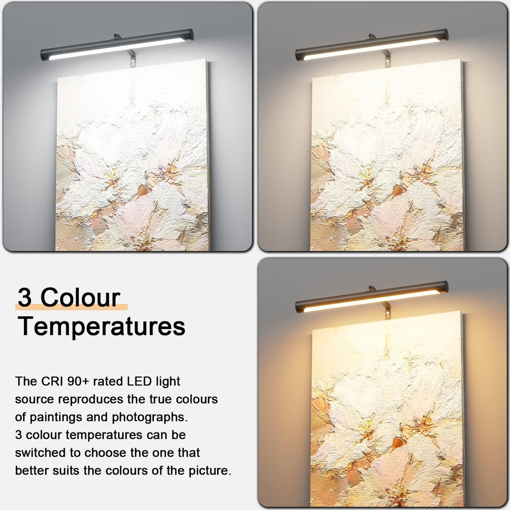 Picture Lights for Paintings Plug in, 16" Adjustable LED Picture Light Art Light with Timer, Remote Control Gallery