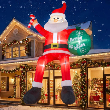 8 FT Christmas Inflatable Sitting Santa Claus Outdoor Decoration