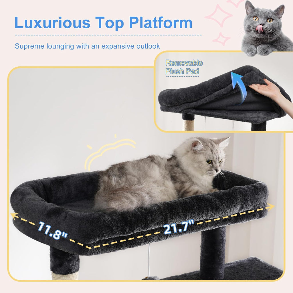 Cat Tree, 76-Inch Tall Heavy Duty Cat Tower for Big Cats