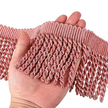 Bronze Fringe Trim, 5 Yards x 4inch Fringe Trim Curtain Tassel Thick Long Fabric Sewing for Curtain Sofa Clothes DIY