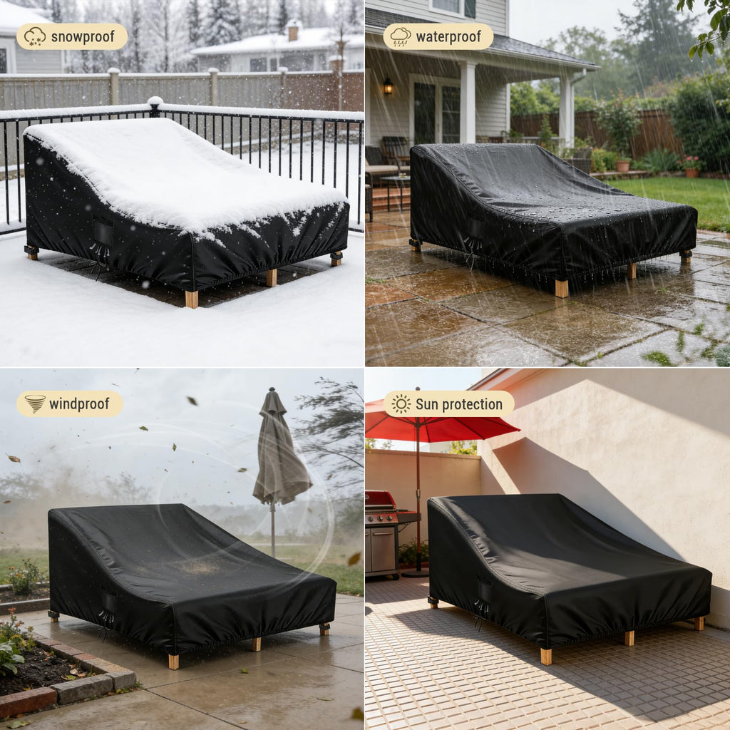 Waterproof Chaise Lounge Cover 84"L x 55"W x 32"H