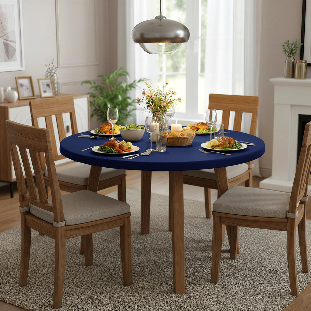 Cocktail Round Table Cover Fitted, Non-Slip Elastic Edge, 2-Pack