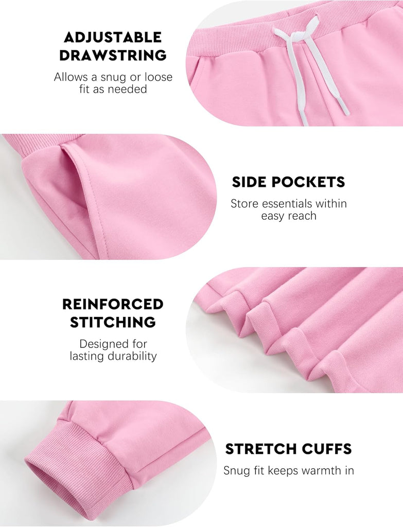 5 Pack Toddler Girls Sweatpants Cotton Casual Pull-On Jogger Pants