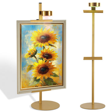 Adjustable Desktop Photo Frame Stand with Magnetic Wall Painting Light, Holds Picture Frames up to 30 Inch