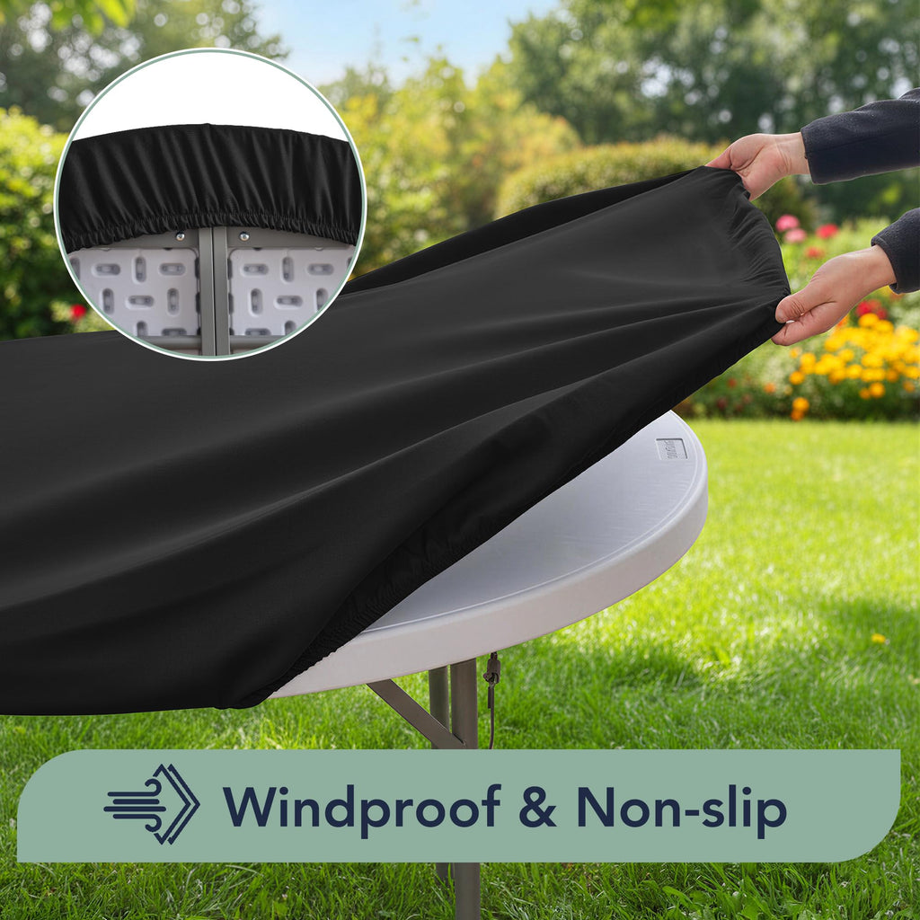 Round Fitted Tablecloth with Elastic, 4-Pack, Reusable & Non-Slip