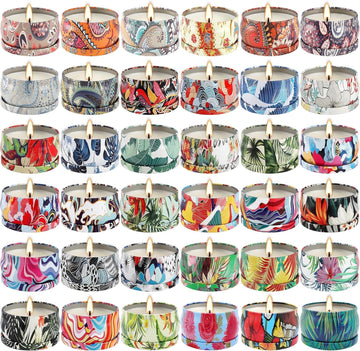 Set 36Pack Scented Candles Gifts Soy Wax Travel Tin Jar Candles 2.5 OZ jar Candles for Mom, Birthday, Thanksgiving