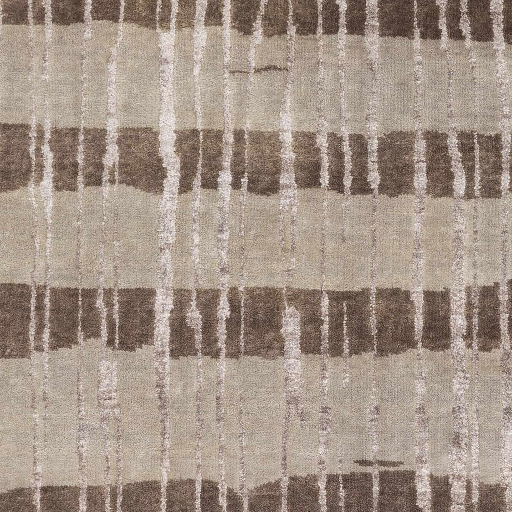Mendelssohn Wool Area Rug - Striped Abstract Distressed Faded Broken - Contemporary Modern Mid-Century Minimalist