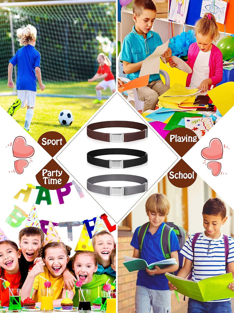3 Pcs Boy Belt Kids Elastic Adjustable