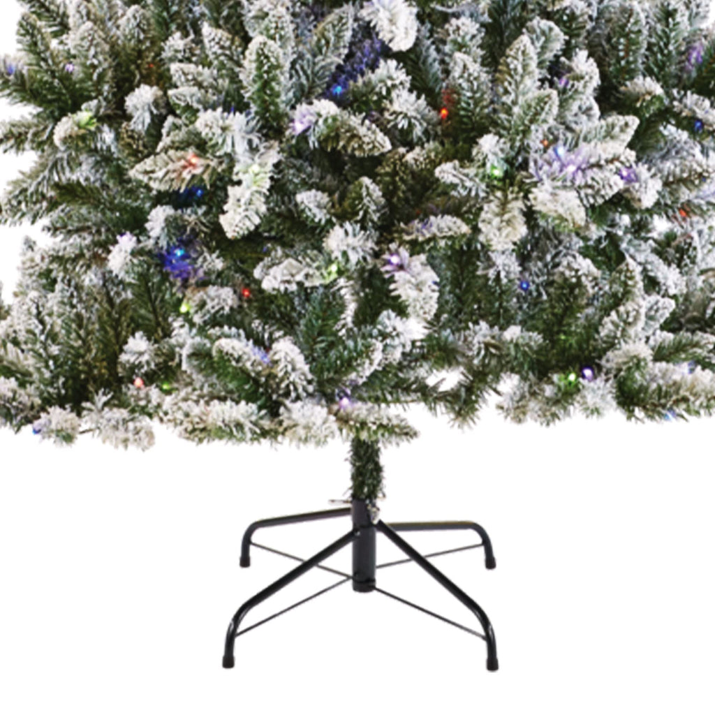 Cypress - Pre-Lit Flocked Christmas Tree - 7 ft Warm White/Multi LED