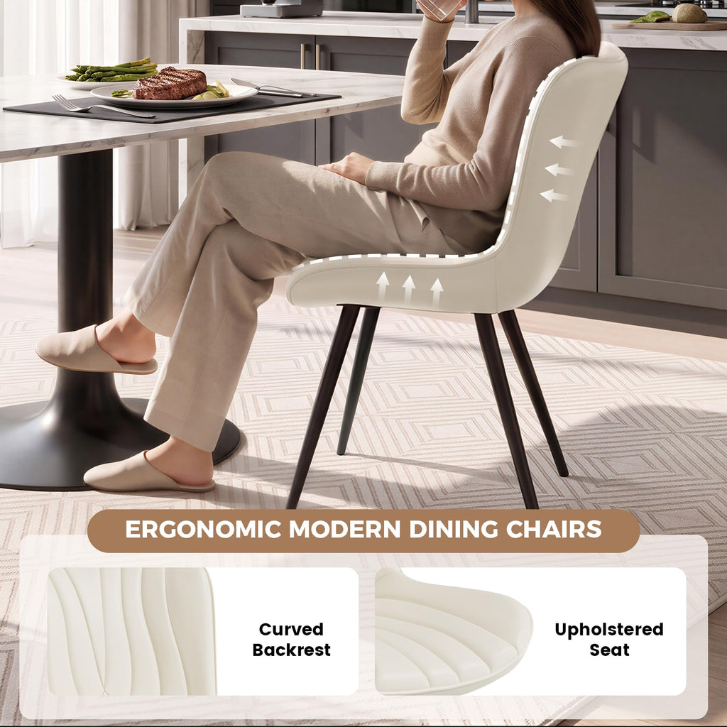 Modern Dining Chair, PU Leather Dining Room Chairs Set of 6
