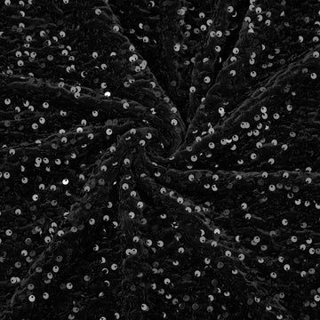 5 Yards Black Sequin Soft Velvet Fabric by The Yard