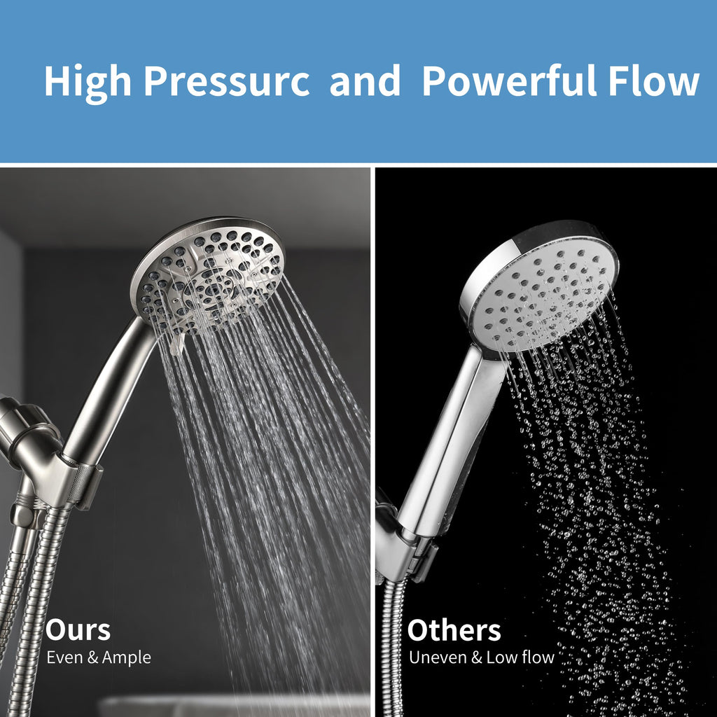 10 Spray Shower Head with Handheld, High Pressure shower heads with Handheld Spray Combo, Hand Held Shower Head with 60