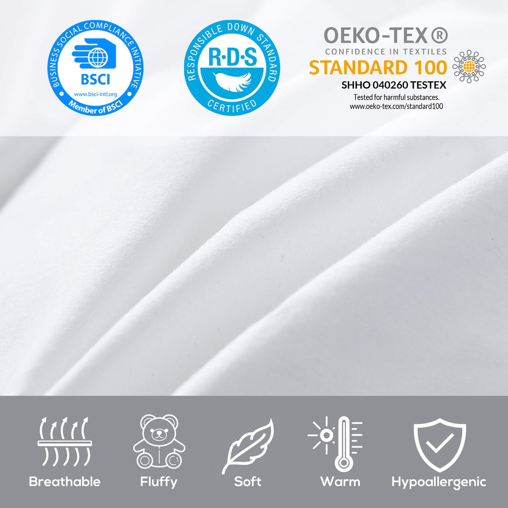 600-Thread-Count Egyptian Cotton Siberian Goose Down Comforter, 80 oz. Fill Weight, Cal King, Solid White (California