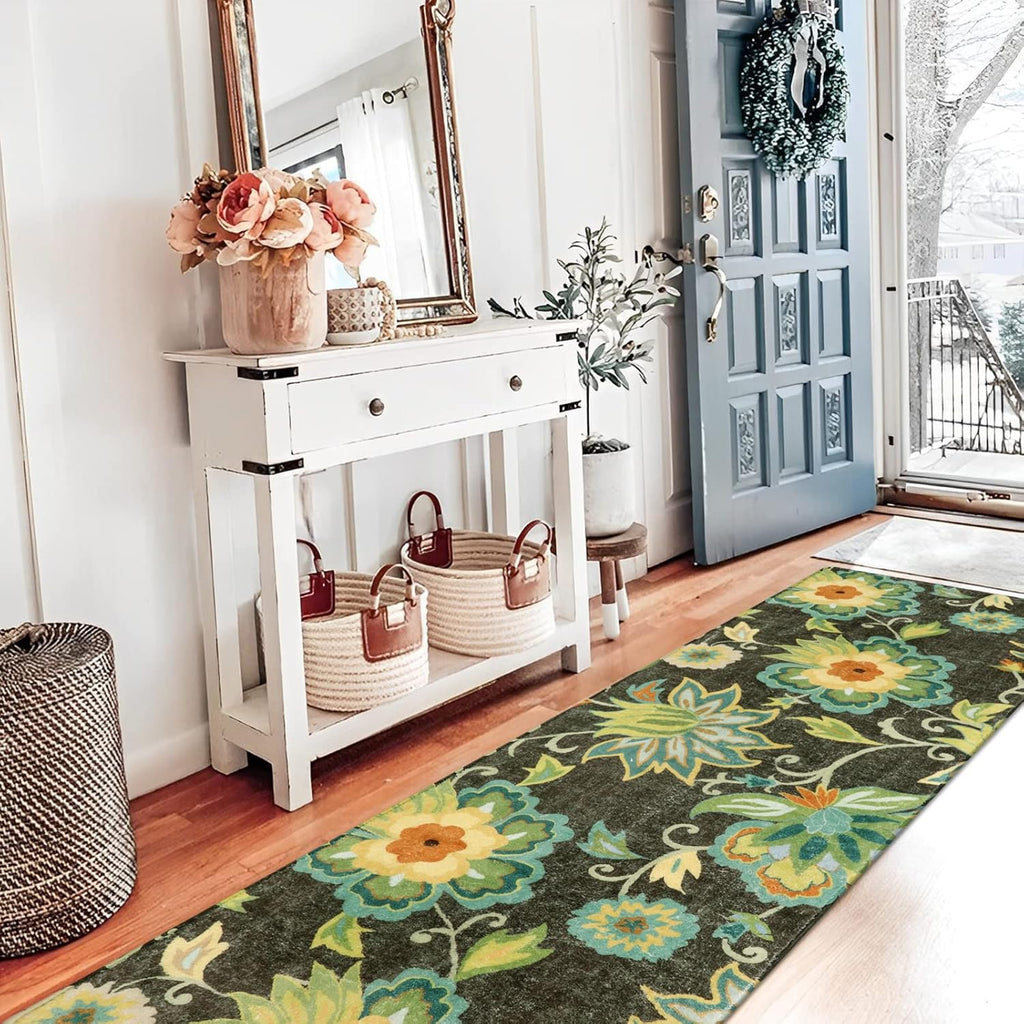 Floral Kitchen Runner Rug- 2x8 Runners