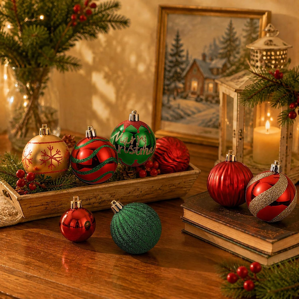 66Pcs Christmas Tree Decorations, Christmas Tree Ornaments Set