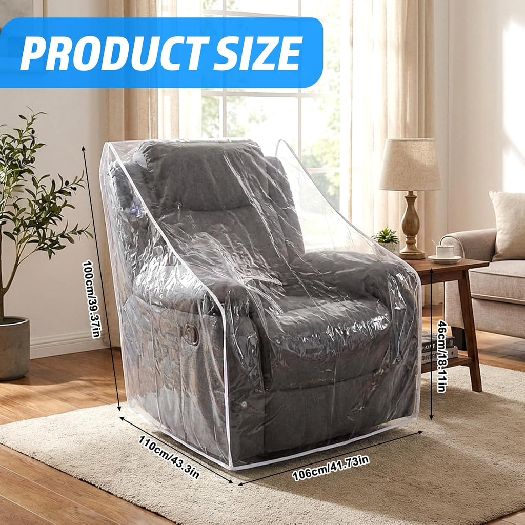 Thickened Plastic Armchair Cover, Heavy Duty Plastic Recliner Cover Furniture Covers, Dust-proof Moving Bags, Clear