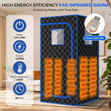 Portable Full Size Infrared Sauna for Home| One Person Spa Tent with Red Light| Personal Indoor Saunas with 660nm Red