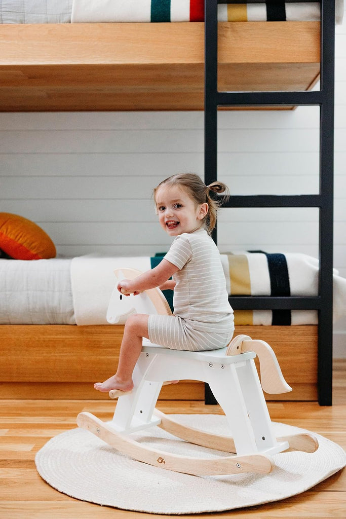 Lucky Rocking Horse - Premium Wood Rocking Horse for Imaginative Play - Helps Cognitive and Physical Development