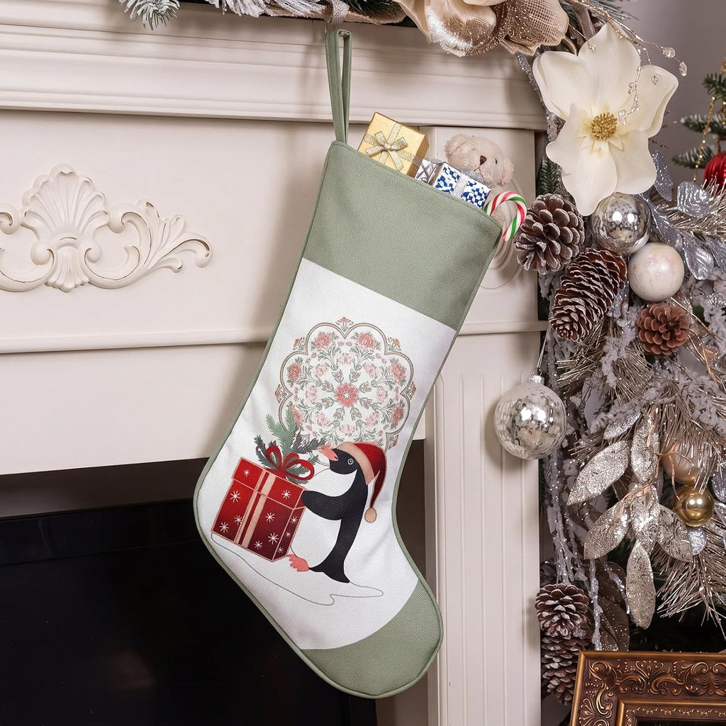 6 Pack Christmas Stockings 18 Inch Hanging Decor