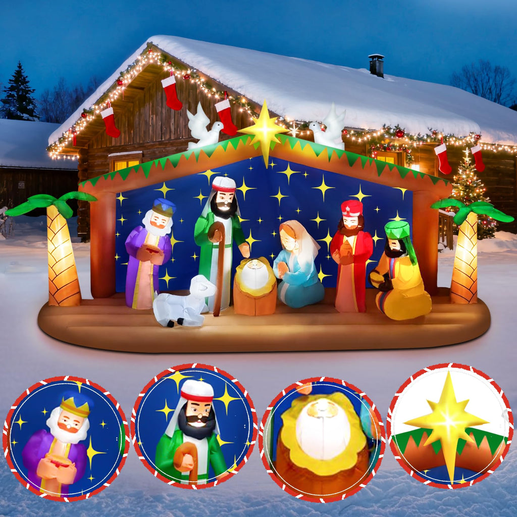 12FT Long Christmas Inflatable Nativity Scene