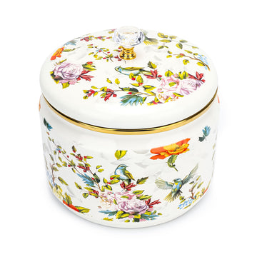 81oz Floral Enamel Storage Canister with Lid for Coffee Tea Cookies