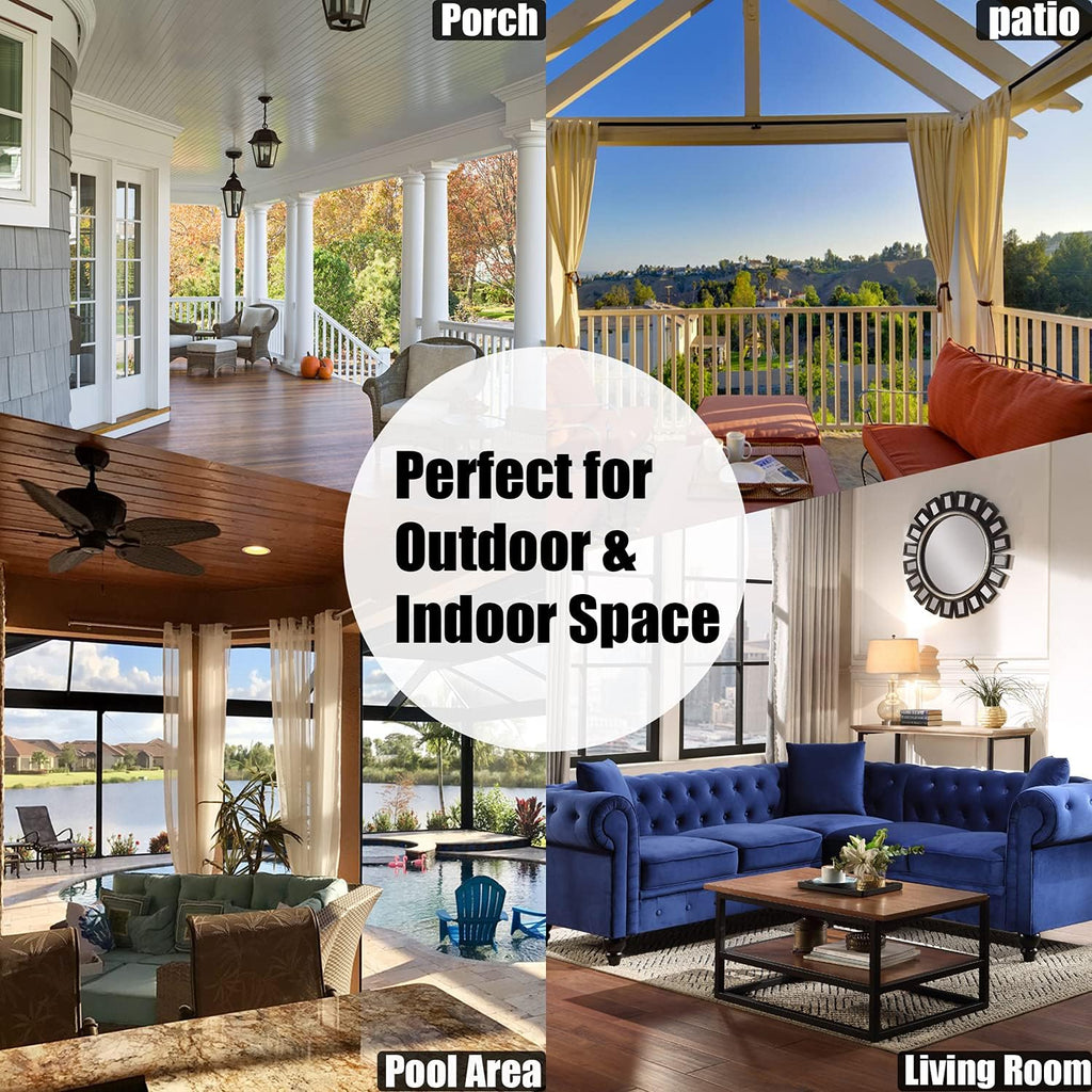 Waterproof Indoor/Outdoor Curtains Thermal Insulated | Sun Blocking Weatherproof Blackout Curtains /Porch/Living
