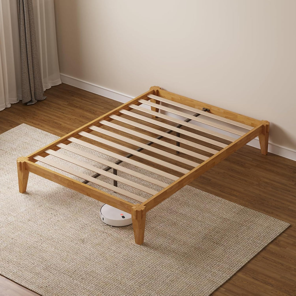 14" Bed Frame - Solid Wood Platform Bed - Japanese Joinery Bed Frame - Wood Slat Support - No Box Spring