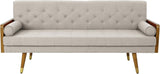 Aidan Mid Century Modern Tufted Fabric Sofa, Beige