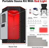 XL Infrared Sauna Box with True 660 & 850nm Red Light Therapy Lamp, Portable Red Light Sauna for Home