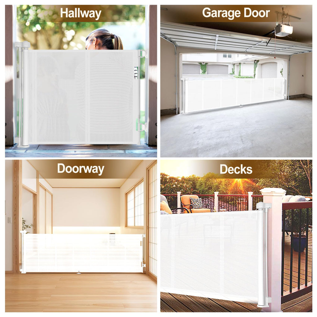 120 inch Reinforced Retractable Baby Gates 34 inch Tall