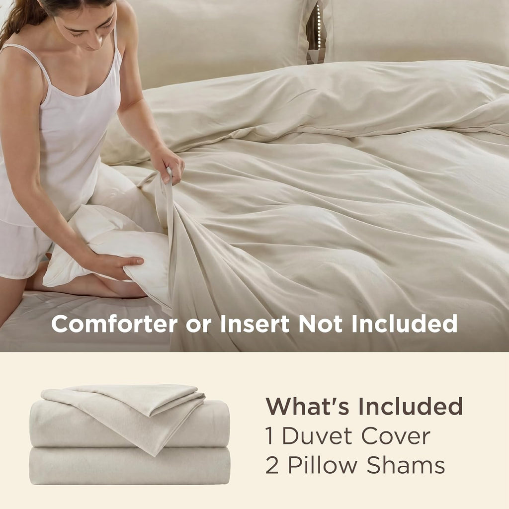 Duvet Cover Queen - Soft Double Brushed Bedding Set for Kids & Adults, Zipper Closure, 3 Pieces, Includes 1 Duvet