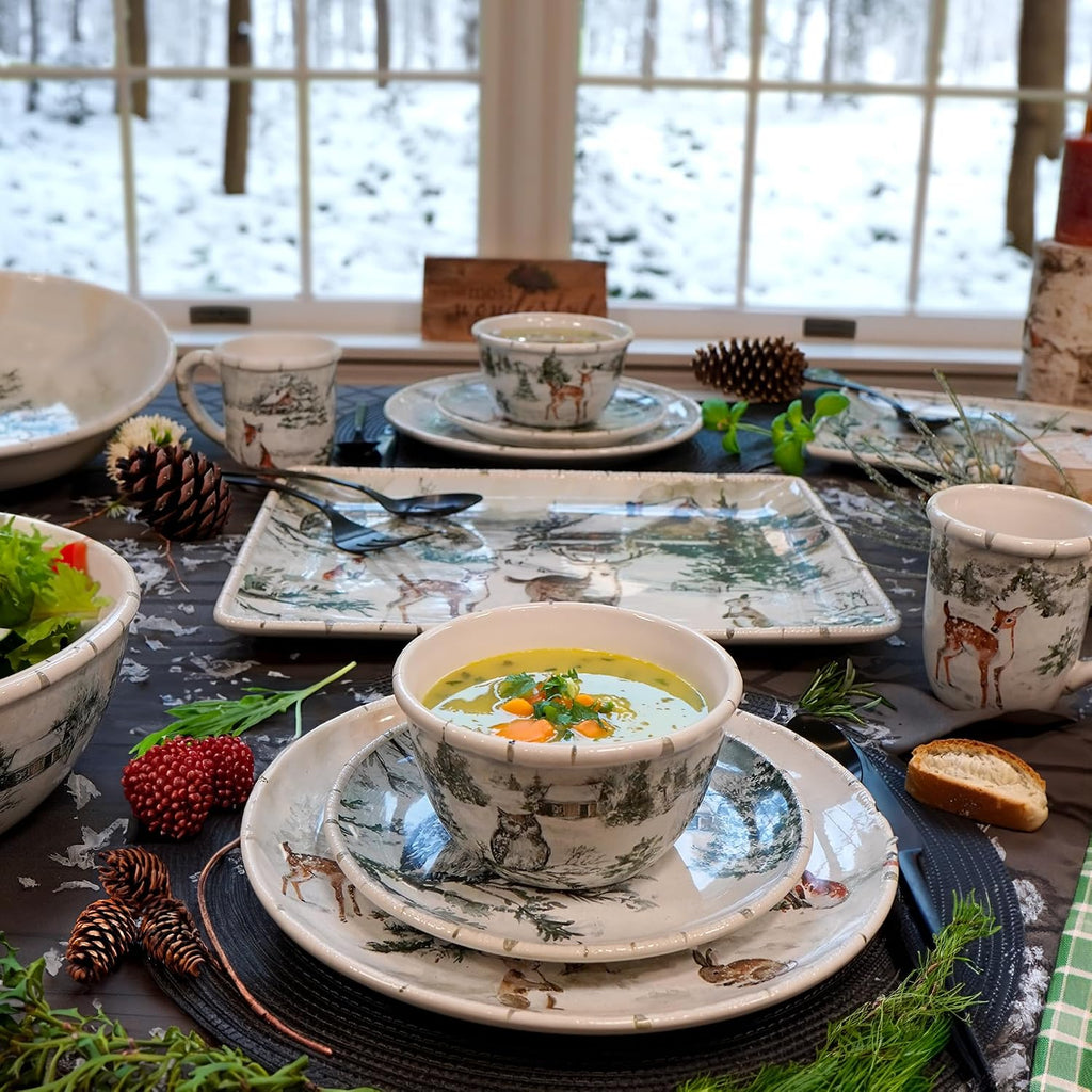 Winter Frost 16 Pc Dinnerware Set, Service for 4