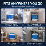 Portable Clothes Washing Machine Mini Twin Tub Small Laundry Washer Aparment Spin Dryer 9.9lbs Capacity Lightweight