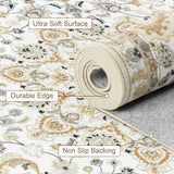 Area Rugs 9x12 Living Room Rug: Washable Rug Soft Vintage Boho Carpet Indoor Floor Non-Slip Stain Re