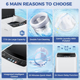 Portable Washing Machine 17.8Lbs Capacity Portable Washer with Drain Pump 2.4Cu.ft Full-Automatic Compact Washer with
