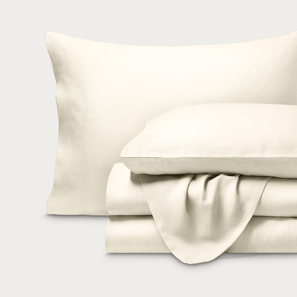 100% European Linen Sheet Set (Split King, Natural)