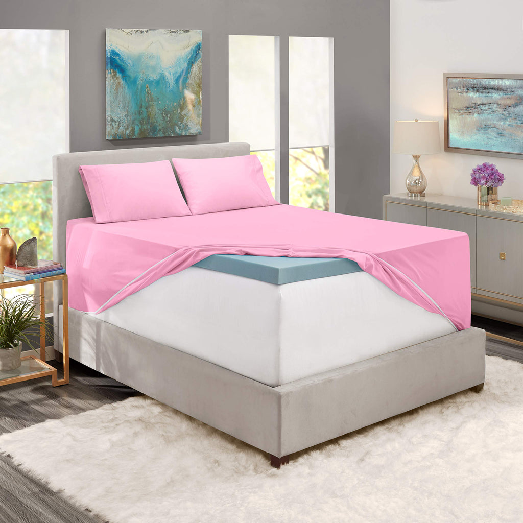 Extra Deep Pocket Sheet Sets, Luxury Soft 6 Piece Bed Sheet Set Fits Mattress 18-24 Inches - Split King Size, Lilac