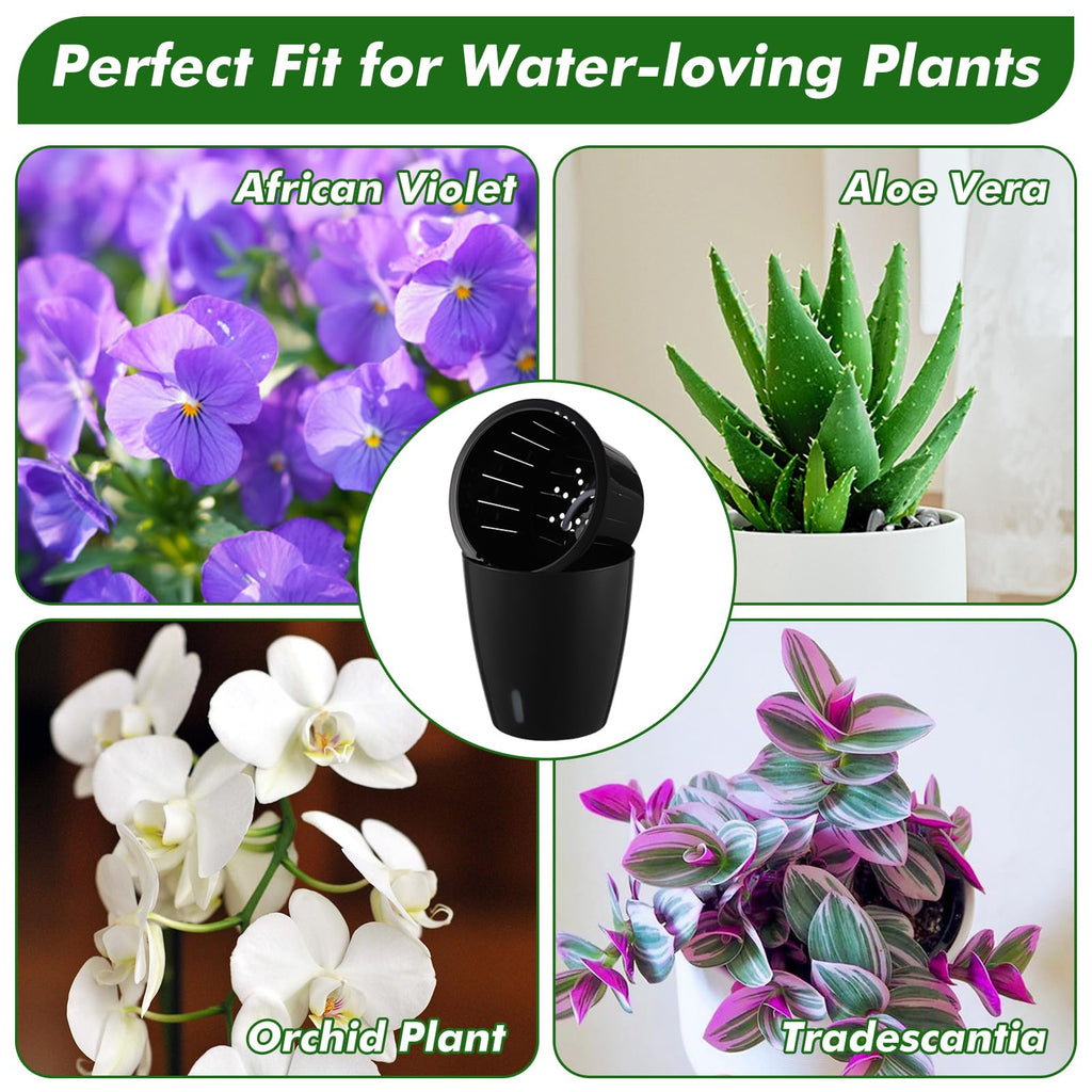 5/6.7 Inch Self Watering Pots for Indoor Plants, 8 Packs Self Watering Planters for Orchid, Spider Plant, Devil's Ivy