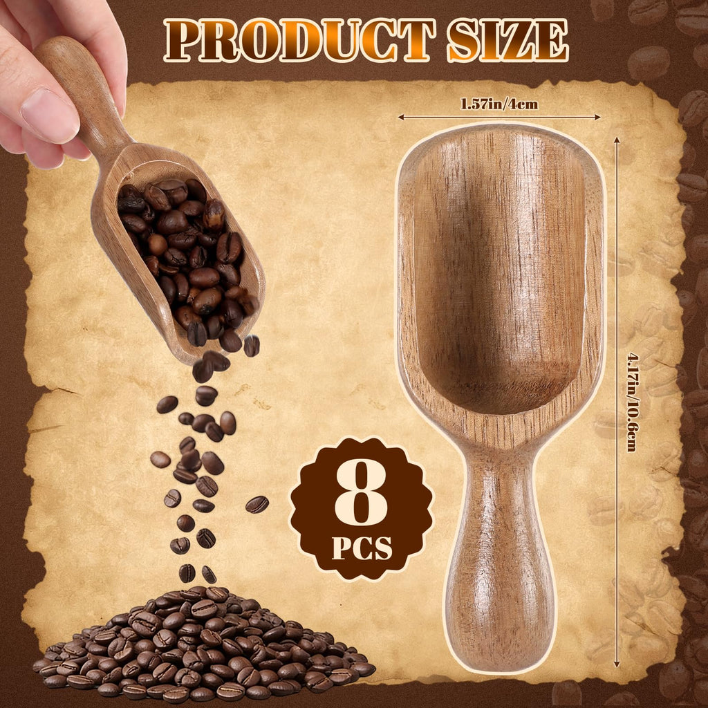 8 Pcs Wooden Scoops for Canisters Mini Acacia Wood scoop, Shovel