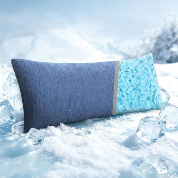 Cooling Body Pillow for Adults, Memory Foam Insert 20x60 Inch Blue | For Side Sleepers, Soft Support for Pregnant